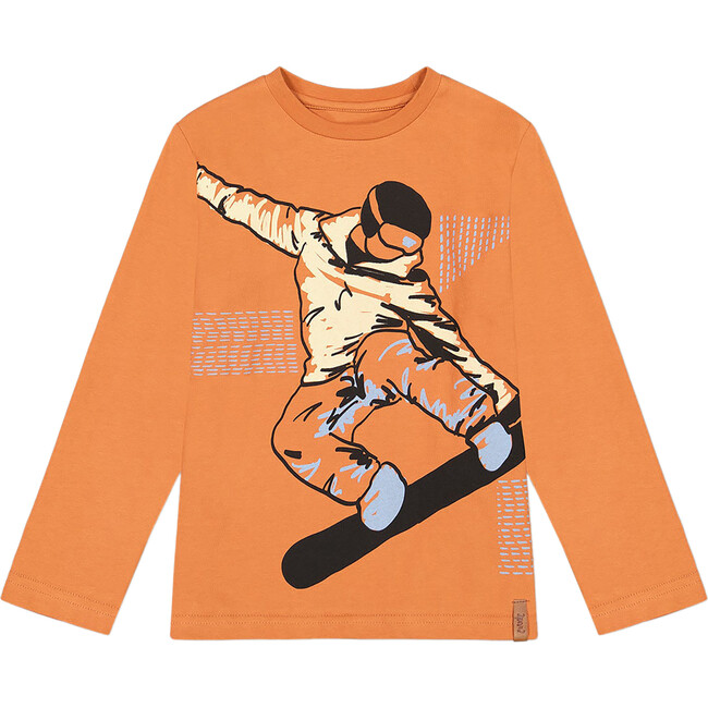 Snowboard Print Jersey T-Shirt, Burnt Orange