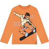 Snowboard Print Jersey T-Shirt, Burnt Orange - T-Shirts - 1 - thumbnail