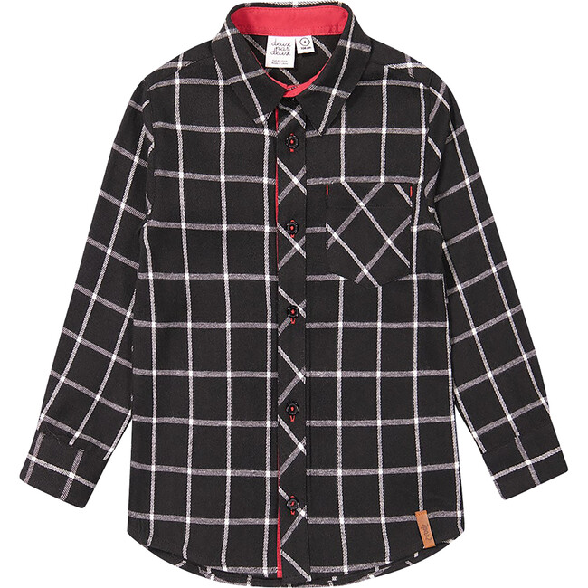 Plaid Flannel Shirt, Black