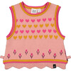 Knit Jacquard Vest, Powder Pink - Vests - 1 - thumbnail