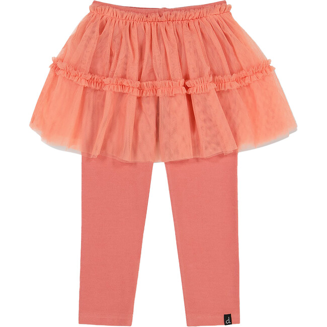 Leggings With Tulle Skirt, Salmon Pink