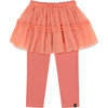 Leggings With Tulle Skirt, Salmon Pink - Leggings - 1 - thumbnail