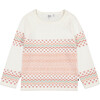 Jacquard Knit Sweater, Off-White - Sweaters - 1 - thumbnail