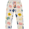 Flowery Cats Print Sweatpants, Oatmeal - Sweatpants - 1 - thumbnail