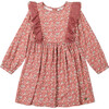 Floral Print Woven Frilled Dress, Dusty Mauve - Dresses - 1 - thumbnail