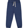 Fleece Drawstring Sweatpants, Indigo Blue - Sweatpants - 1 - thumbnail