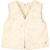 Faux Fur Vest, Off-White - Vests - 1 - thumbnail