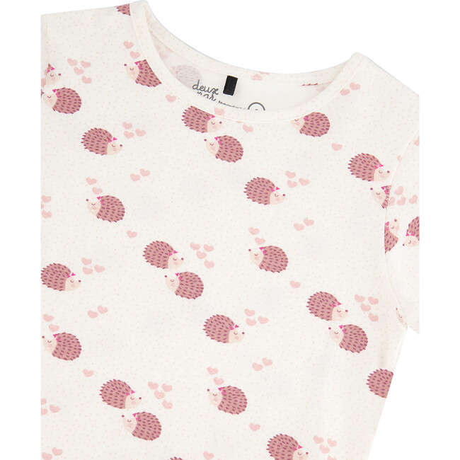 Hedgehog Print Long Sleeve T-Shirt, Off-White