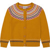 Icelandic Knit Cardigan, Yellow Ochre - Cardigans - 1 - thumbnail