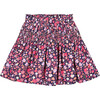 Ditsy Floral Print Woven Skirt, Dark Navy - Skirts - 1 - thumbnail