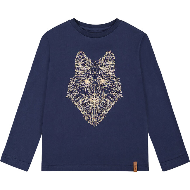 Foil Print Jersey T-Shirt, Dark Navy - T-Shirts - 1