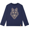 Foil Print Jersey T-Shirt, Dark Navy - T-Shirts - 1 - thumbnail