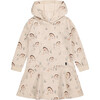 Deer Print Hooded French Terry Dress, Oatmeal Mix - Dresses - 1 - thumbnail