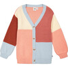 Colorblock Knit Cardigan, Salmon Pink, Sky, Terra Cotta - Cardigans - 1 - thumbnail