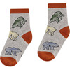 Bear Print Socks, Grey Mix - Socks - 1 - thumbnail