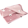 Bear Print Plush Baby Blanket, Mauve - Blankets - 1 - thumbnail