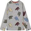 Bear Print Jersey T-Shirt, Grey Mix - T-Shirts - 1 - thumbnail