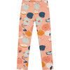 Apple Print Brushed Jersey Leggings, Salmon Pink - Leggings - 1 - thumbnail