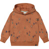 All-Over Chess Pawns Print Fleece Hoodie, Caramel - Sweatshirts - 1 - thumbnail