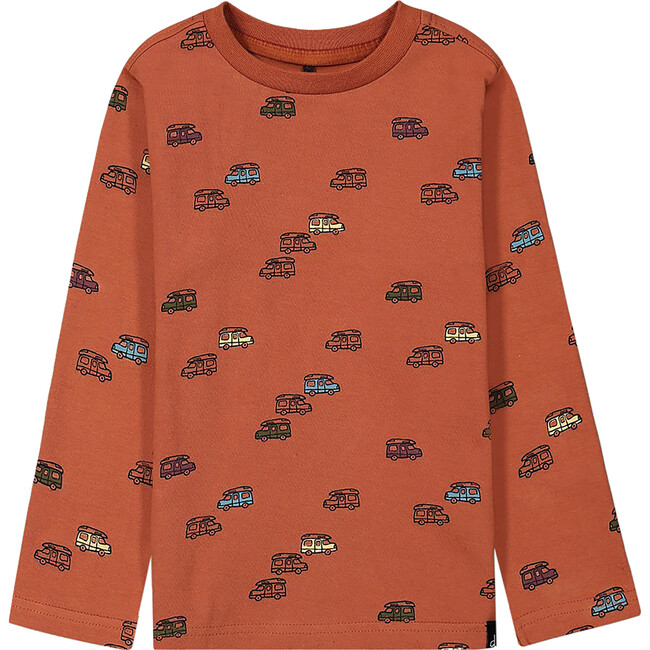 All-Over Camper Print Jersey T-Shirt, Burnt Orange