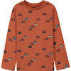 All-Over Camper Print Jersey T-Shirt, Burnt Orange - T-Shirts - 1 - thumbnail