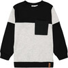 Super Soft Brushed Rib Top, Light Grey Mix & Black - T-Shirts - 1 - thumbnail
