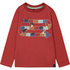 Dino & Ladder Game Print Jersey T-Shirt, Auburn Red - T-Shirts - 1 - thumbnail
