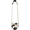 Floral Print Faux Fur Shoulder Bag, Off-White & Black - Bags - 1 - thumbnail