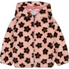 Floral Print Faux Fur Hooded Jacket, Pink & Brown - Jackets - 1 - thumbnail