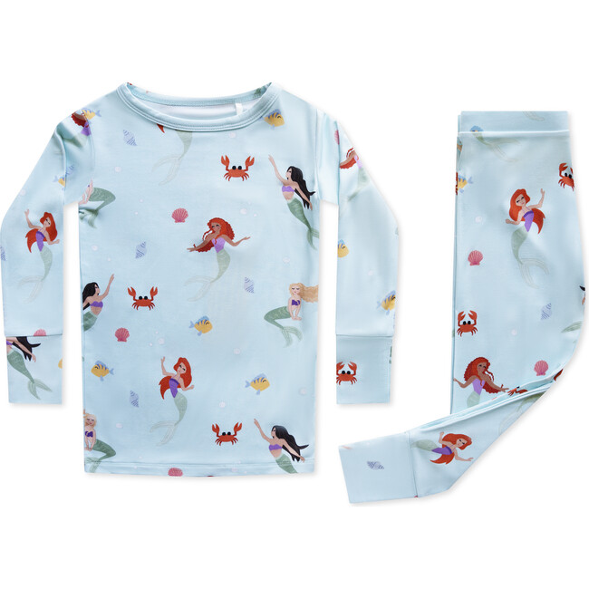 Mermaid Two-Piece Bamboo Pajama Set, Blue