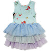 Mermaid Bodysuit Tutu Dress, Blue - Dresses - 1 - thumbnail
