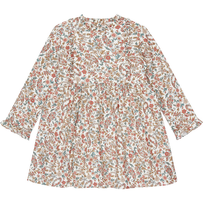 Rosaura Floral Dresss, Terracotta - Dresses - 1