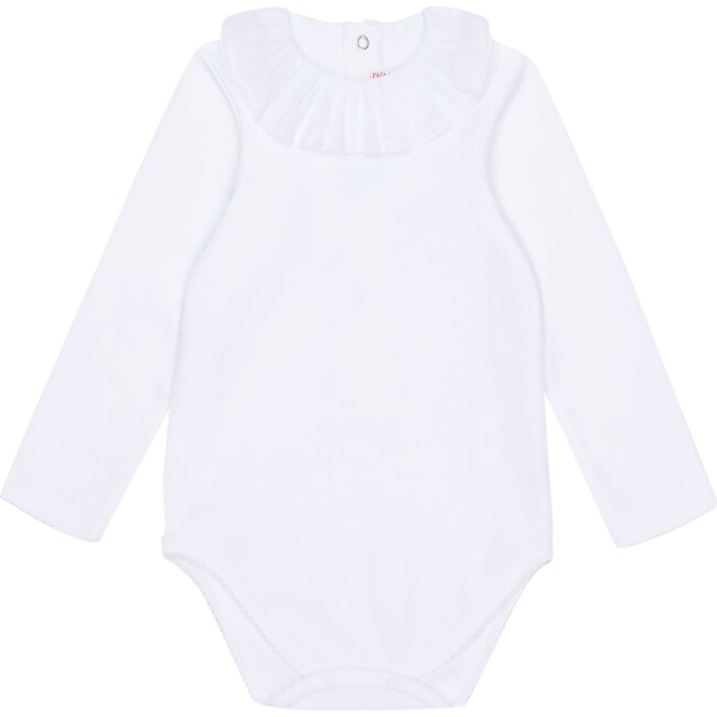 Laya Long Sleeve Baby Body Vest, White