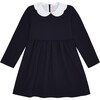 Marta Girl Long Sleeve Dress, Navy - Dresses - 1 - thumbnail
