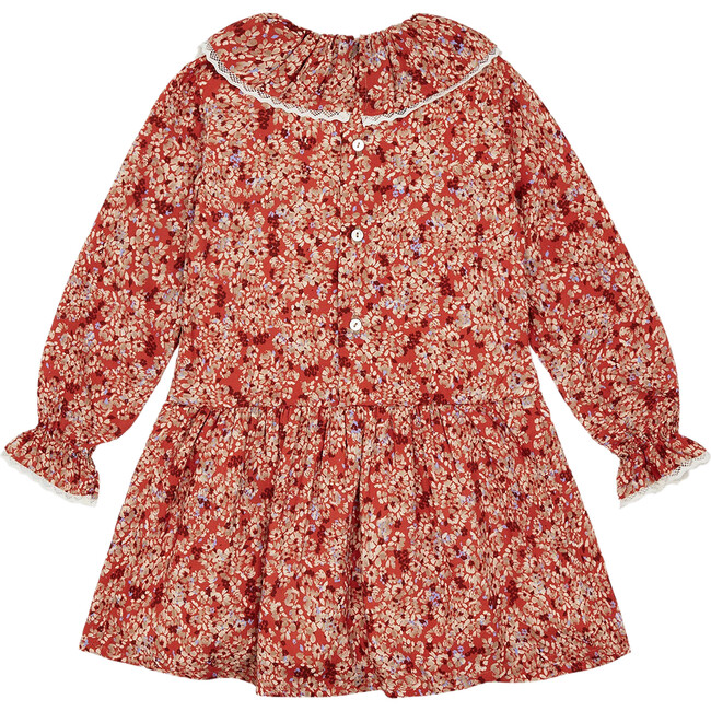 Chloe Girl Drop Waist Dress, Terracotta Floral - Dresses - 2