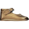 Leather Baby Mary Jane Shoes, Bronze - Mary Janes - 3