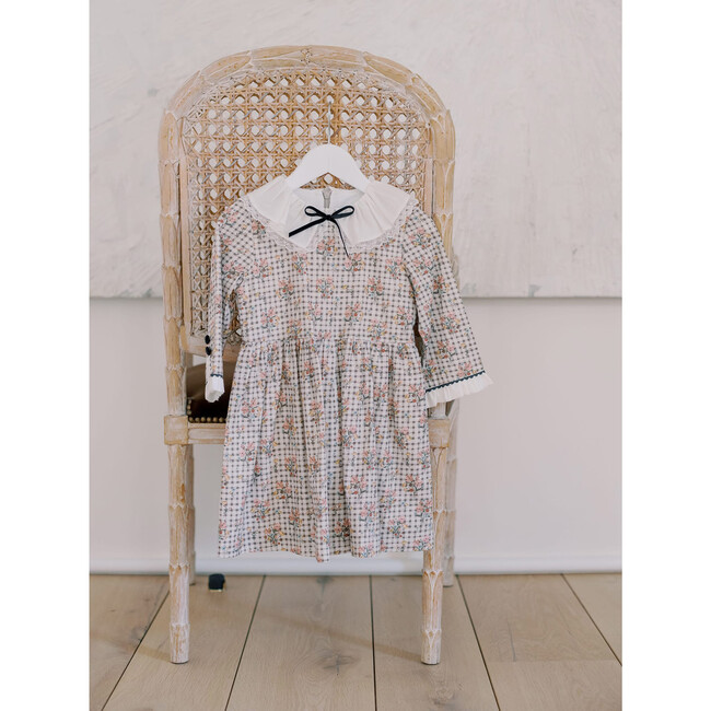 Eliza Gingham Dress, Charcoal - Dresses - 4