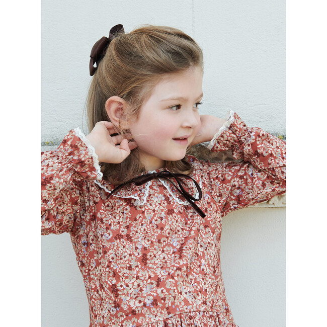 Chloe Girl Drop Waist Dress, Terracotta Floral - Dresses - 5