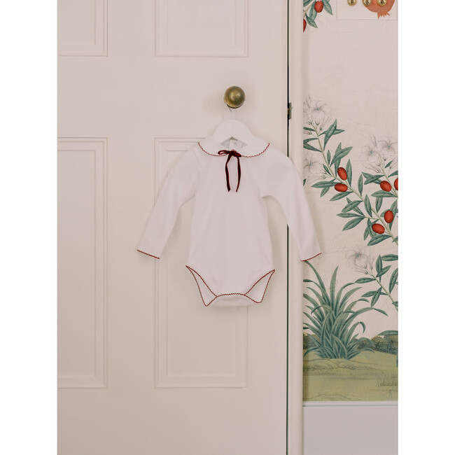 Lirio Long Sleeve Baby Body Vest, Burgundy - Vests - 4