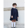 Marta Girl Long Sleeve Dress, Navy - Dresses - 4