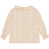 Ella Long Sleeve Baby Girl Shirt, Ivory Floral - Shirts - 2
