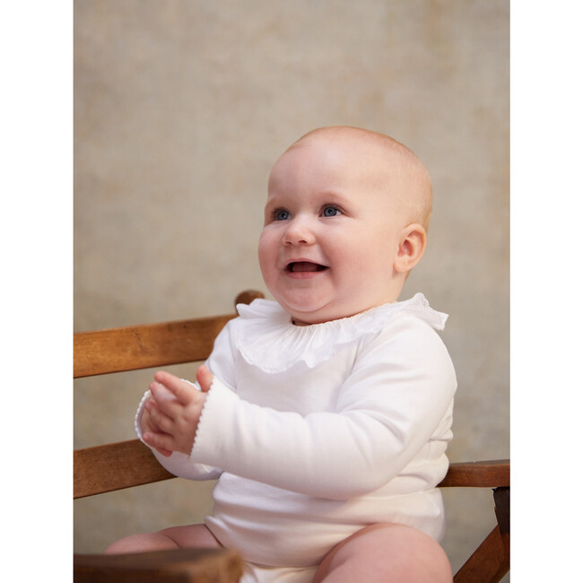 Laya Long Sleeve Baby Body Vest, White - Vests - 5