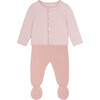 Pinto Merino Baby Girl Set, Pink Stripe - Mixed Apparel Set - 1 - thumbnail