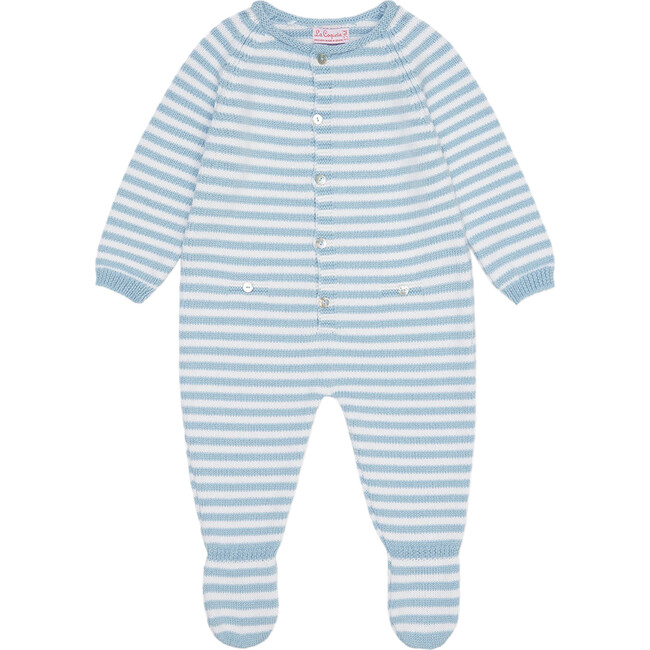 Baby Rocio Merino Stripe Playsuit, Blue