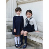 Marta Girl Long Sleeve Dress, Navy - Dresses - 6