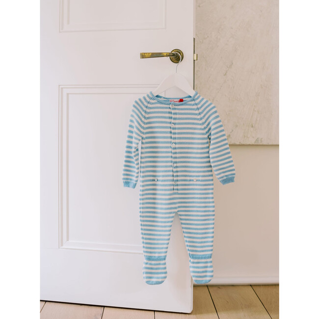 Baby Rocio Merino Stripe Playsuit, Blue - Mixed Apparel Set - 4