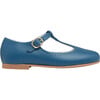 Leather Girl T-Bar Shoes, Cobalt - T-Straps - 3