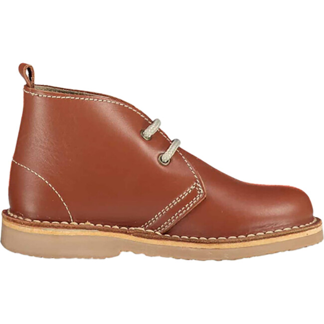 Leather Kids Desert Boots, Dark Tan - Boots - 3