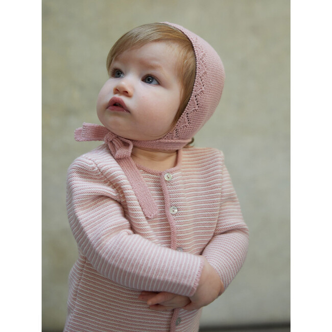 Pinto Merino Baby Girl Set, Pink Stripe - Mixed Apparel Set - 5