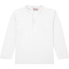 Alcomo Long Sleeve Boy Polo Shirt, White - Polo Shirts - 1 - thumbnail